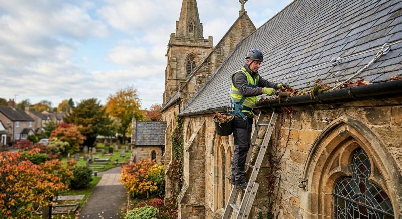 Church Gutter Cleaning in Roseville, CA